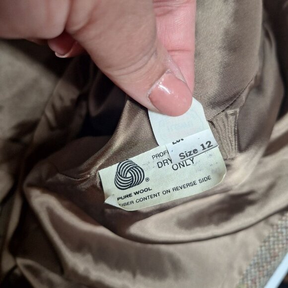 Mackintosh Montello Wool Jacket Brown Coat Buttons Vintage Womens Size 12 - Picture 11 of 16